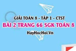 Giải bài 2 trang 66 Toán 8 Tập 1 SGK Chân trời sáng tạo